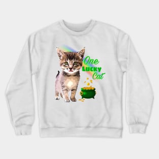 One Lucky Cat Crewneck Sweatshirt